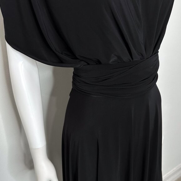 Dessy Group Maracaine Jersey Twist Wrap Convertible Cocktail Dress in Black - Picture 9 of 16